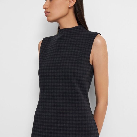 Mock Neck Dress in Gingham Knit - Picture 3 of 6